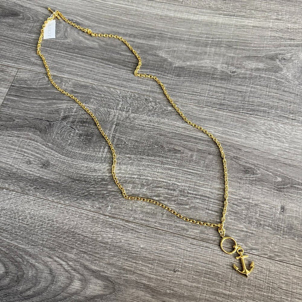 Gold Anchor Pendant Necklace
